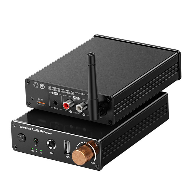 6.0 Blue-tooth Adapter 3.5mm Blue-tooth Receiver Audio Power Amplifier Lossless USB Flash Drive Microphone Singing