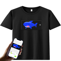 App control LED camiseta texto programable GIF animación DIY Unisex ropa luminosa 100% algodón con pantalla LED