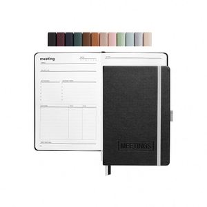 Custom Book Printing Leather Hardcover <b>Journal</b> A5 Thread Sewing Bound 80 GSM Customizable Project Planner Meeting Notebook Gift - Product Image 1