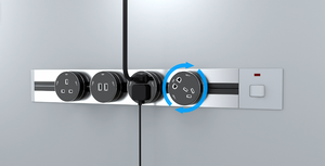 Tomada de Energia Elétrica de Mesa FGGP, Tipo Trilho, 3 16A, Liga de Alumínio, Sem Fio, Removível, Garantia de 2 Anos - Product Image 3