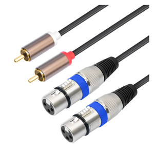 <span class=keywords><strong>Cable</strong></span> de Audio Estéreo de Alta Fidelidad (HiFi) de 1.5M, 3M, 5M, 6M de Longitud, Doble XLR Hembra a RCA Macho, <span class=keywords><strong>Cable</strong></span> de Conexión de Audio de Alta Resistencia, 2 XLR Hembra a 2 RCA Macho - Product Image 1