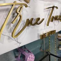 Letras de Letrero 3D con Diseño Nuevo, Letras con Luz Frontal Dorada, Logotipo 3D LED, Letras de Canal LED, Letrero Comercial LED Personalizado