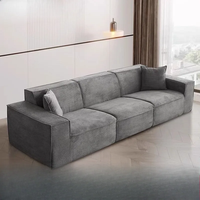 Sofá Seccional Inflable Comprimido de Estilo Italiano Moderno y Minimalista, Negro Cuadrado, Modular de 1 a 4 Plazas, Tapizado en Terciopelo