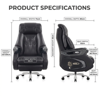 Chaise de bureau électrique ergonomique de luxe avec fonction de massage, inclinable, avec fonction de levage et pivotante pour le bureau