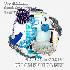 Newbility đúc Net duy nhất-filament Nylon 20ft dài 3/8 "lưới kích thước nổi bện <span class=keywords><strong>Poly</strong></span> tay Reel - Product Image 3