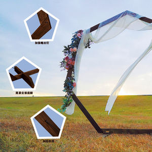 Arches de mariage de 7 pieds pour cérémonie, support d'<span class=keywords><strong>arche</strong></span> heptagonale en <span class=keywords><strong>bois</strong></span> pour ballons, support de toile de fond pour fêtes de jardin - Product Image 2