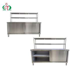 Table en acier inoxydable avec <span class=keywords><strong>étagère</strong></span> Armoire de cuisine commerciale à portes coulissantes Armoire de table de travail en acier inoxydable avec <span class=keywords><strong>étagère</strong></span> - Product Image 3