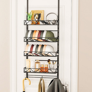 Organizador de Almacenamiento para Puerta, 5 Niveles Ajustables, con Ganchos para Sombreros y Abrigos, Multiusos, Instalación sin Taladro, para Dormitorio, Cocina, Sala de Estar - Product Image 1
