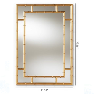 <span class=keywords><strong>Miroir</strong></span> mural double couche en bambou doré Regency pour la décoration du salon - Product Image 5