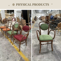 Chaise de salle à manger en rotin naturel et velours, fauteuil de luxe pour villa et majlis aux Émirats arabes unis et en Arabie Saoudite, anti-fissuration, confortable, pour hôtel