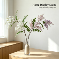 Fleur artificielle en soie à 2 branches, stamine de locuste, fleur séchée, décoration pour la maison et les mariages, ornement, fleur de simulation