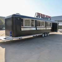 Chammp Remorques de restauration rapide de haute qualité de 36 pieds, chariot à hot-dogs et à pizzas entièrement équipé, camion de restauration mobile avec équipements de cuisine complets