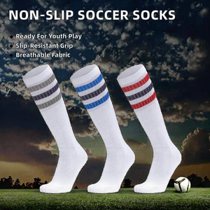 Nuevos Calcetines Deportivos de Fútbol para Niños, Tejidos con Estampado Digital a Rayas, Antideslizantes, Hasta la Rodilla, para Invierno - Product Image 2