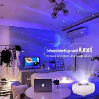 Projecteur d'étoiles Aurora pour haut-parleur, projection de l'aurore boréale et de la lune, veilleuse RGB+W, lampe d'ambiance pour chambre à coucher
