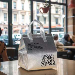 Sacs isothermes en tissu non tissé pour gâteaux, cadeaux, aliments ou thé, avec poignées, en aluminium, pour la livraison à emporter, en stock - Product Image 1