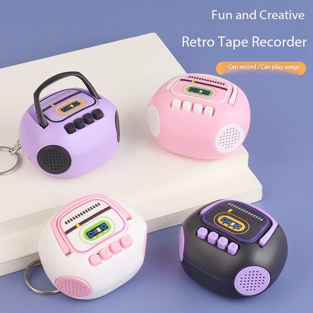 Keychain Mini Fun Sound Voice Recorder Backpack Pendant for Children Plastic Small Gift Lanyard Wholesale Merch Custom Key Chain