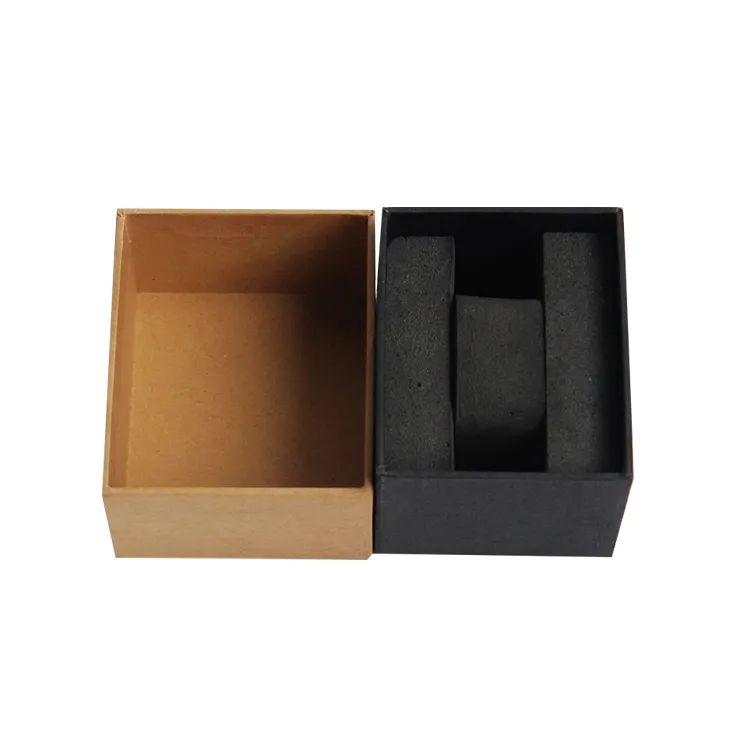 Экологичная коробка для бытовой электроники с логотипом на заказ, рустикальная картонная коробка из крафт-бумаги для наручных часов, подарочная упаковка