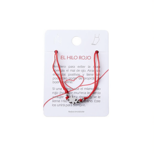 Cavigliera Angelina El Hilo Rojo in acciaio inossidabile, gioiello da donna alla moda per fortuna e protezione. - Product Image 1