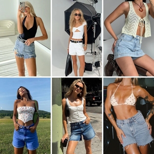 Nuevos shorts <span class=keywords><strong>vaqueros</strong></span> de verano para mujer, corte regular, adelgazantes, pierna ancha, vintage, corte bootcut, cintura media, de secado rápido, en stock, envío aleatorio. - Product Image 4