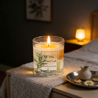 Nachtbeleuchtete Gelee-Aromatherapiekerze mit Blume im Inneren Perfekte Heimdekoration, Geschenkidee Fruchtige Düfte