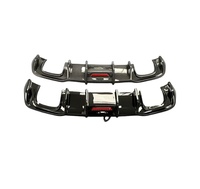 Car 2017-2019 A3 S3 Pare-chocs arrière Diffuseur en fibre de carbone Noir brillant Lèvre de séparation arrière avec embouts pour Audi A3 S3 8V.5 2017 2018 2019