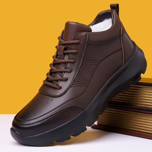 Zapatos Casuales Retro de Cuero Genuino para Hombre, Otoño 2026, Transpirables, Ligeros, con Suela Suave y Aumento de Altura, Zapatos de Negocios - Product Image 1