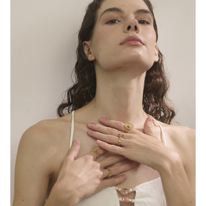 JINYOU 4190 Piedra <span class=keywords><strong>Natural</strong></span> Lapislázuli Doble Flor <span class=keywords><strong>Metal</strong></span> Ajustable Impermeable 18K Anillo Chapado En Oro - Product Image 5