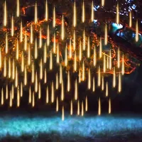 LED Meteor Dusche Regen röhre Lichter im Freien wasserdicht Weihnachts ferien Fee Lampe Garten Falling Star Eiszapfen Stick Dekor