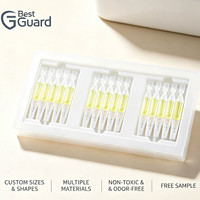 Plateau alvéolé personnalisé pour flacon d'ampoule 3ml, emballage de sérum cosmétique, insert en plastique PET transparent, vente en gros usine