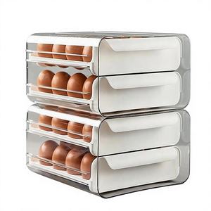 กล่องเก็บไข่ในตู้เย็น 2 ชั้น วัสดุเกรดอาหาร แบบถอดได้ 32 ช่อง วางซ้อนกันได้ ดีไซน์มินิมอล สำหรับห้องครัว - Product Image 1