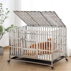 Prix usine fabricant pliable caisses pour animaux de compagnie cage durable solide en métal chenils jaula inoxydable chien cage