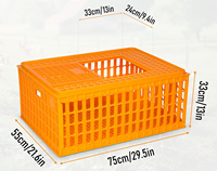 Nouvelle cage de transport ventilée en PP robuste pour poulets, avec verrouillage sécurisé, longue durée de vie, garantie de 6 mois pour volailles vivantes