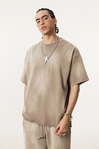 เสื้อยืดแฟชั่นใหม่ทรงโอเวอร์ไซส์ แขนสั้น คอโอ ทรงลำลอง ผ้าถักลายพิมพ์ 3 มิติ ดีไซน์พอง ป้องกันรอยยับ สำหรับผู้ชาย ผ้าฝ้าย 100% - Product Image 2