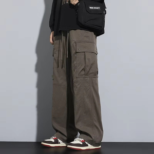 Pantaloni da uomo per escursioni all'aperto pantaloni Casual a gambe larghe <span class=keywords><strong>con</strong></span> ampie tasche <span class=keywords><strong>laterali</strong></span> pantaloni per il tempo libero alla moda - Product Image 3