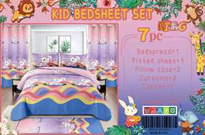 Juego de Ropa de Cama Infantil de 7 Piezas con Dibujos Animados, con Cortinas, Cubrecama Acolchado y Sábanas <span class=keywords><strong>para</strong></span> Niños y <span class=keywords><strong>Niñas</strong></span> - Product Image 2