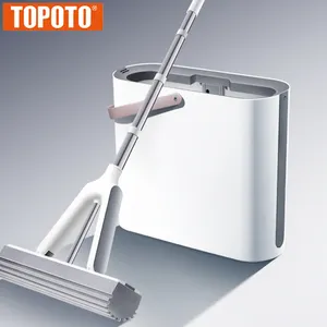 Self Cleaning Mop TOPOTO Home Cleaning Pva Folding Type Stainless Magic Mop Pva Quick Cleaning Sponge Mop