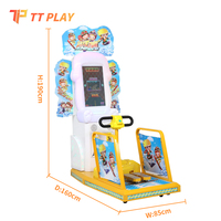 Machine de jeu d'arcade TT Play Speed Skater à monnayeur, avec support en anglais, construction en métal et plastique, pour usage intérieur dans les centres de jeux