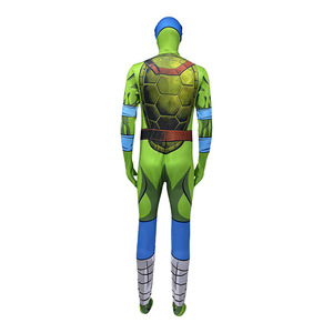 Costume de tortues ninja mutantes pour adultes, combinaison intégrale, tenue de cosplay pour fête d'Halloween, jeu de rôle, vert avec ceinture et manches - Product Image 2