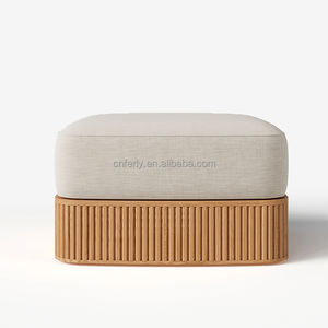 FERLY <span class=keywords><strong>2023</strong></span> Offre Spéciale chaise longue Byron en teck tout temps avec pouf pouf d'extérieur - Product Image 1