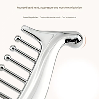 Peigne de massage multifonctionnel en acier inoxydable en forme de dauphin 2-en-1 pour démêler les cheveux et outil Gua Sha pour la relaxation de la tête, du cou et du corps