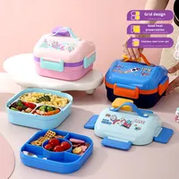 Boîte à lunch bento pour enfants, étanche, 5 compartiments, qualité alimentaire, sans BPA, compatible micro-ondes, conteneur portable pour l'école, les pique-niques des enfants