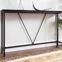 Table console rétro en métal et MDF pour couloir, entrée, salon, hôtel – Meuble d'assemblage durable en métal, facile à monter