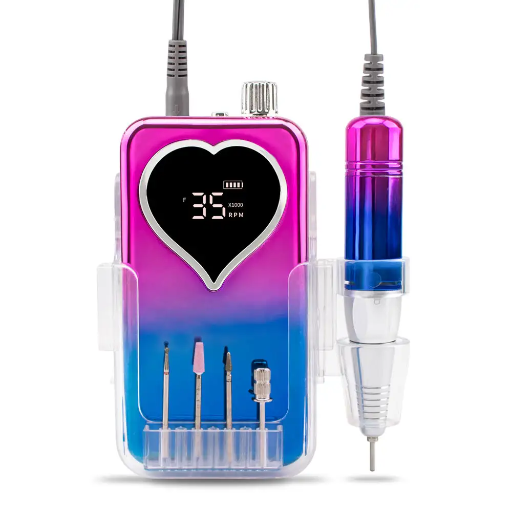 ЖК-дисплей электрическая дрель для ногтей 35000 об/мин Профессиональный Маникюр для полировки ногтей