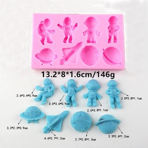 Moule en silicone DIY pour décoration <span class=keywords><strong>de</strong></span> gâteaux et fondants, motifs classiques populaires 3D : 8 dessins <span class=keywords><strong>de</strong></span> dessins animés, astronaute, OVNI, fusée, Terre - Prix usine - Product Image 2