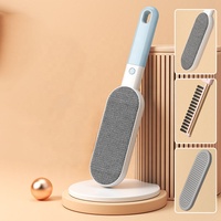 Brosse à poils d'animaux double face améliorée MMG, auto-nettoyante, avec poignée confortable, en plastique, pour un nettoyage efficace des poils d'animaux