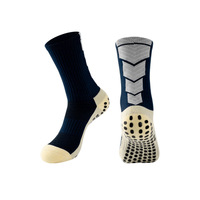 Chaussettes de football antidérapantes avec logo personnalisé, blanches et unies, antidérapantes