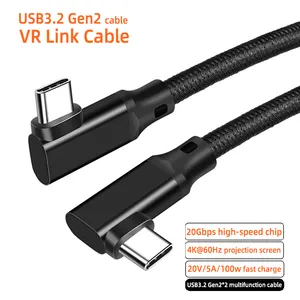 USB3.2 Gen2 doble codo tipo-C VR LINK cable de datos multifuncional Quest2 con cable de video de proyección de juego metacósmico IC