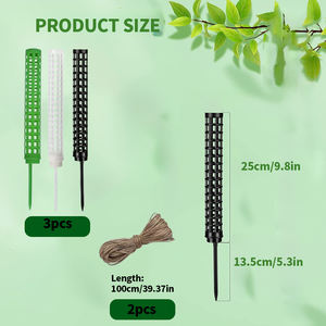 Lot de 2 poteaux en mousse en plastique de 28 pouces-Support d'escalade en aluminium pour plantes de pothos d'intérieur - Product Image 3