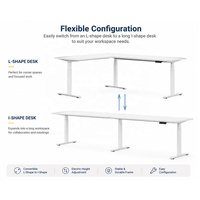 Station de travail assise-debout à double moteur pour 4 personnes, pour bureaux commerciaux |   Banc de travail acoustique avec écran, silencieux, pour bureau en open space