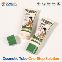 Tube souple ovale plat en PE vert personnalisé de 20 ml et 30 ml, vide, pour crème pour bébé, emballage cosmétique, sérum, lotion